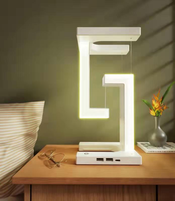 Creative Smartphone Wireless Charging Suspension Table Lamp Balance Lamp Floating For Home  Bedroom