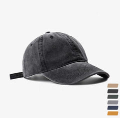 Retro Distressed Hat Women's Washed Denim Peaked Cap